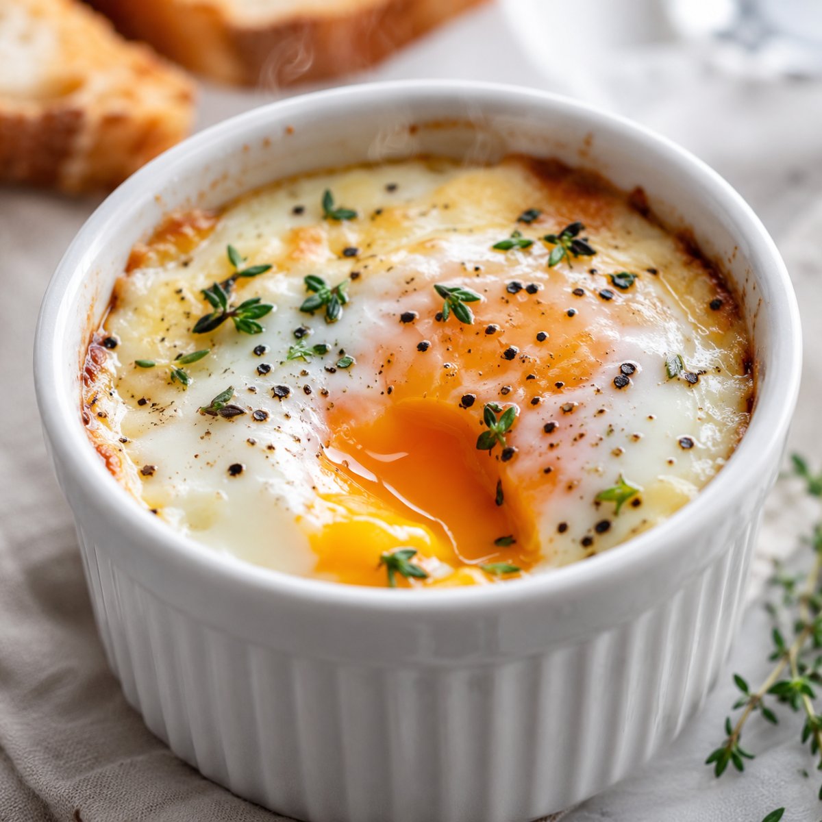 Œuf cocotte au air fryer : crémeux en 10 minutes