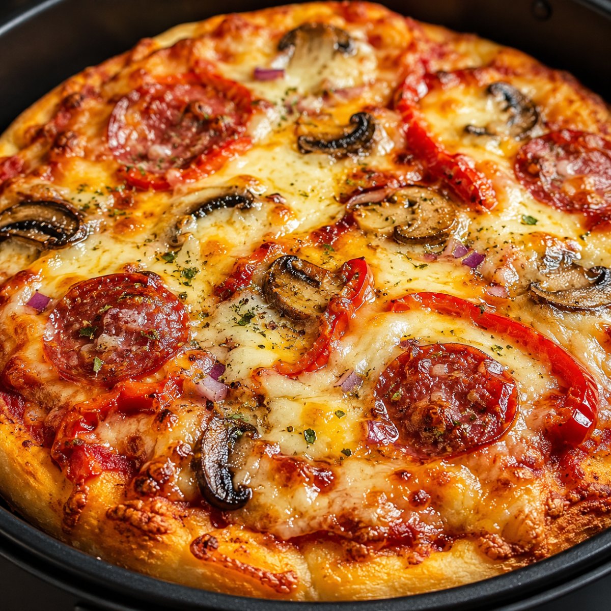 Pizza au air fryer : croustillante en 10 minutes