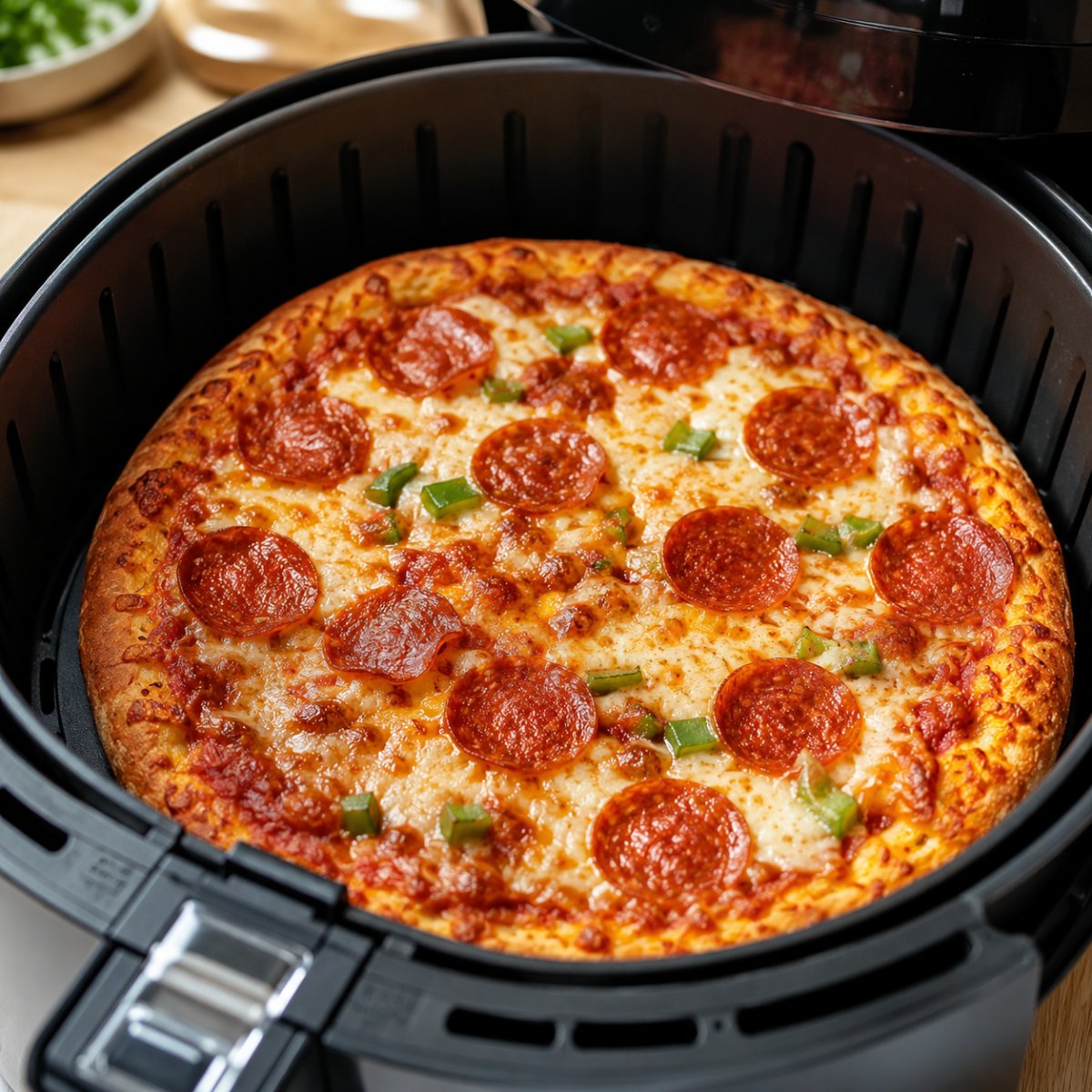 Pizza surgelée au air fryer : pâte croustillante