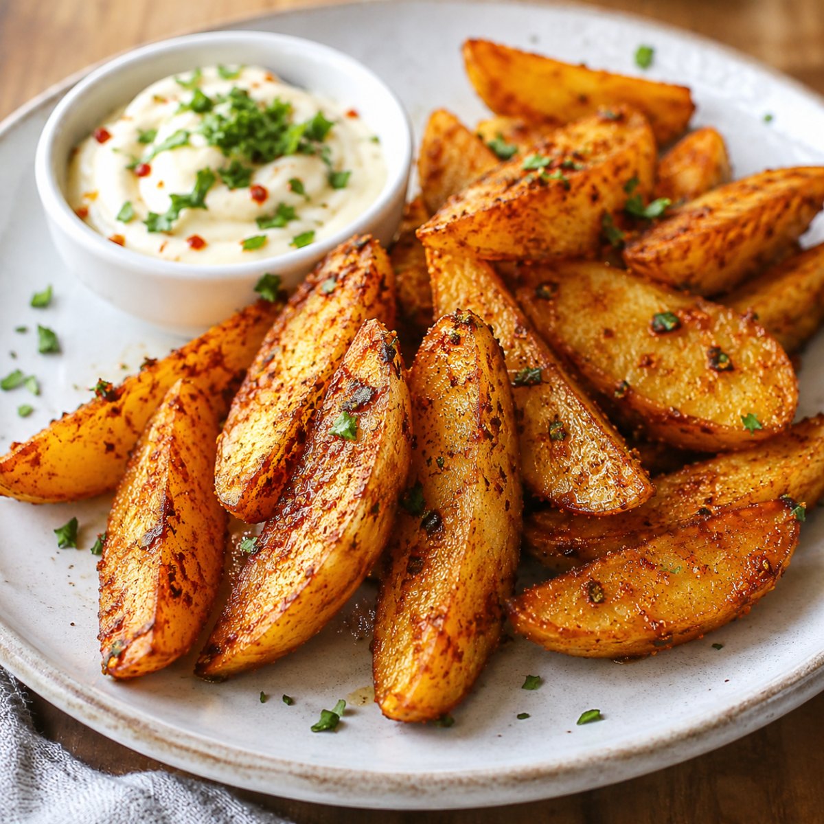 Potato wedges au air fryer : croustillants et dorés