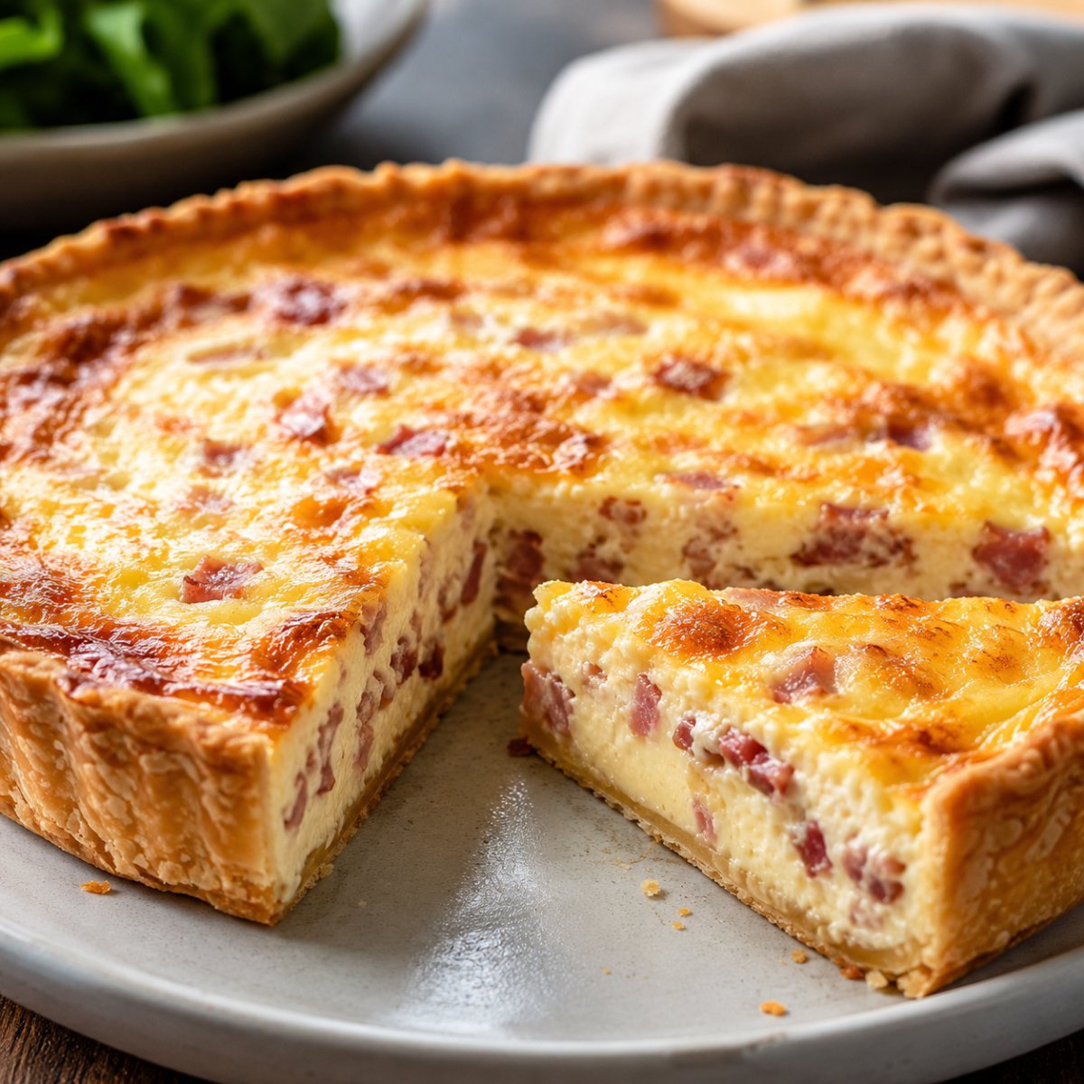 Quiche au air fryer : dorée et crémeuse